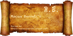 Macsa Bernát névjegykártya